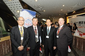 Gathering at NCESS 2011 in December are (l-r) Maj. Gen. Hsiung (Ret.), chapter secretary; Dr. Chin, session chair; Vice Adm. Weihsien Wang, TN (Ret.); and David S. Armstrong, San Diego Chapter. 